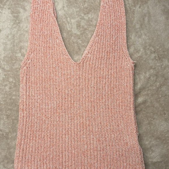 Juicy Couture Cropped Pink Cami Sweater V Neck Size Small - Picture 2 of 9